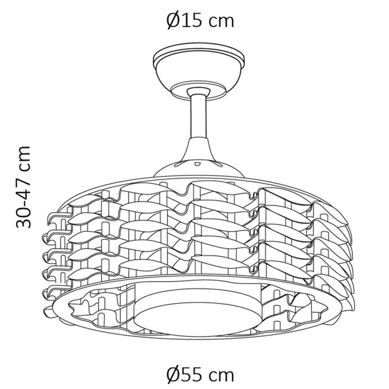 Alum DC LED Ceiling Fan 24W CCT Black