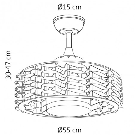 Alum DC LED Ceiling Fan 24W CCT Black
