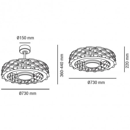 Ventilateur De Plafond Slice 73cm DC LED 36W 3CCT