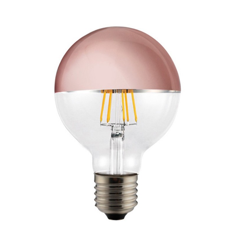 E27 Light Bulb G125 6W 2700K Half Mirror Copper