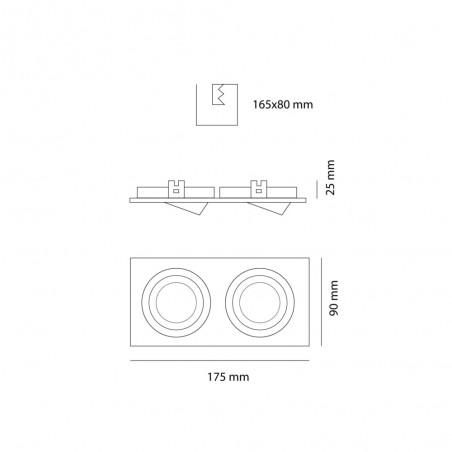 Cota EMPOTRABLE HELIUM ALUMINIO (2 LUCES)