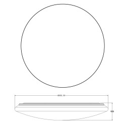 Sever LED Ceiling Flush Light 100W Matt Round