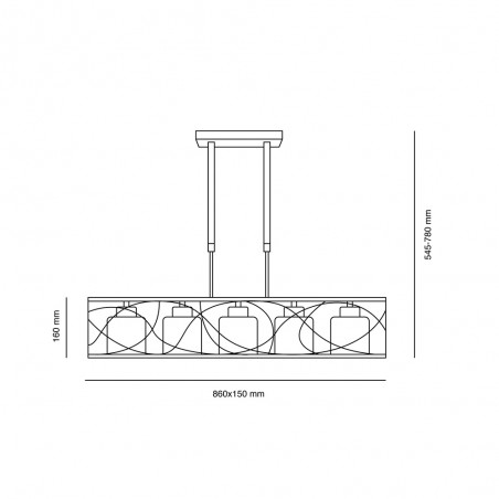 Alexandra Pendant Light Wenge Rectangular