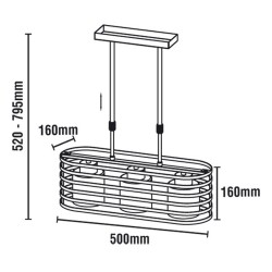 Cell Pendant Light Wenge 3-Lights