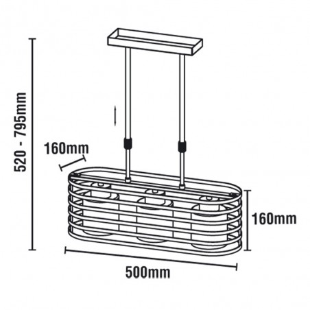 Cell Pendant Light Wenge 3-Lights