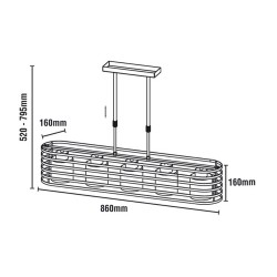 Cell Pendant Light Wenge 5 Lights