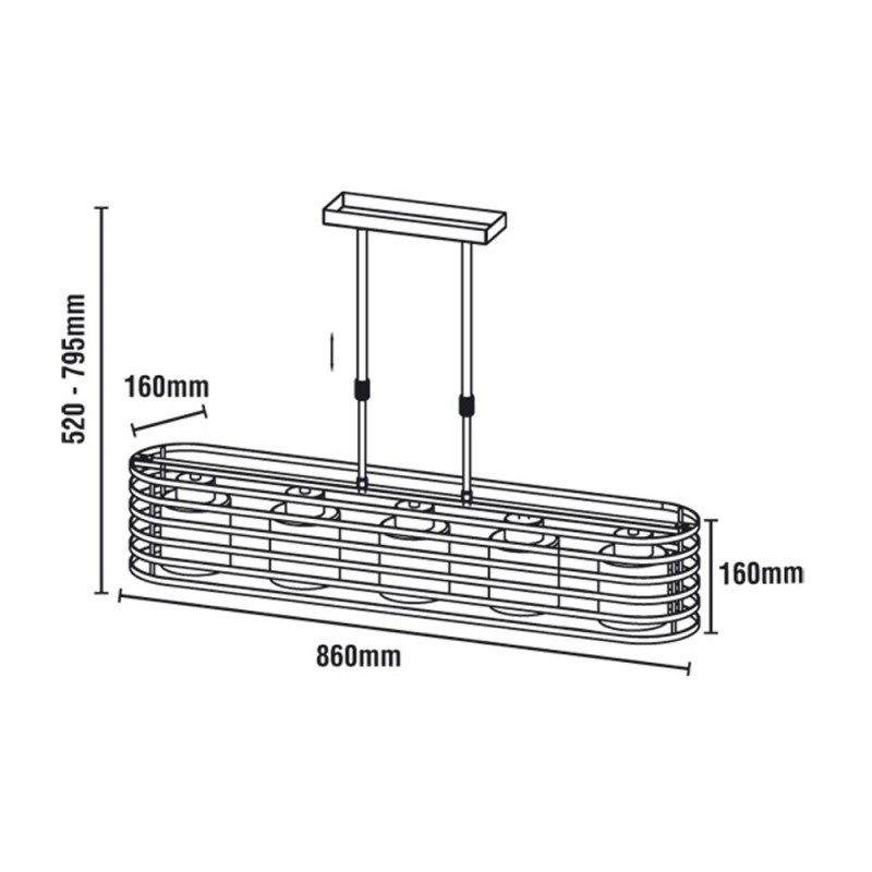 Cell Pendant Light Wenge 5 Lights