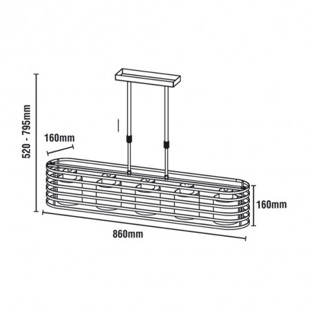 Cell Pendant Light Wenge 5 Lights