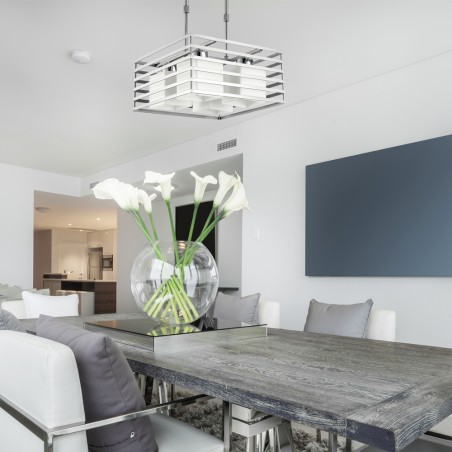 Cell Pendant Light Silver Square