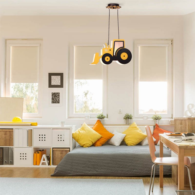 Yellow Tractor Pendant Light Nursery