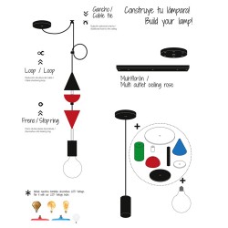 Lamp Holder 1xE27 Black for Pendant Light Construct Make It