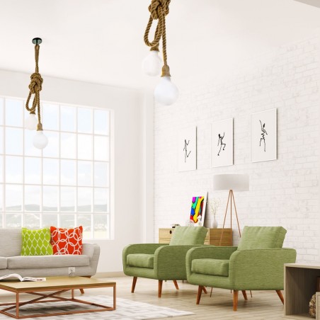 Winery 2-Light Rope Pendant Ceiling Lamp