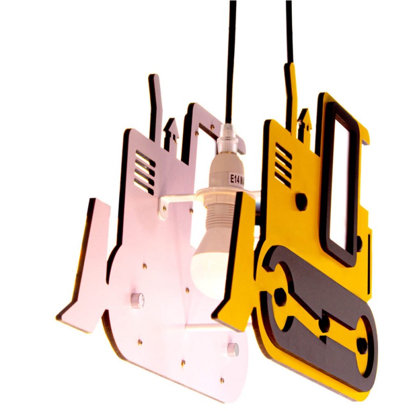 Yellow Excavator Pendant Light Nursey