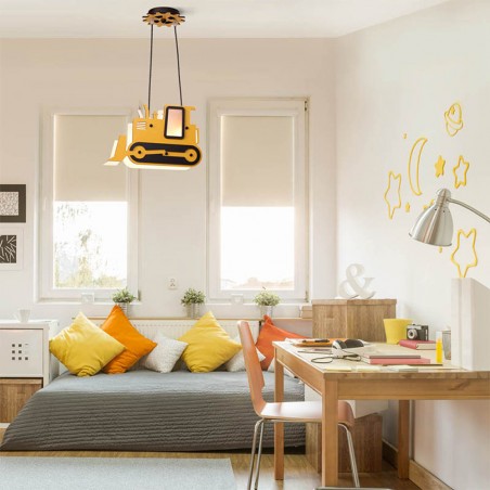 Yellow Excavator Pendant Light Nursey