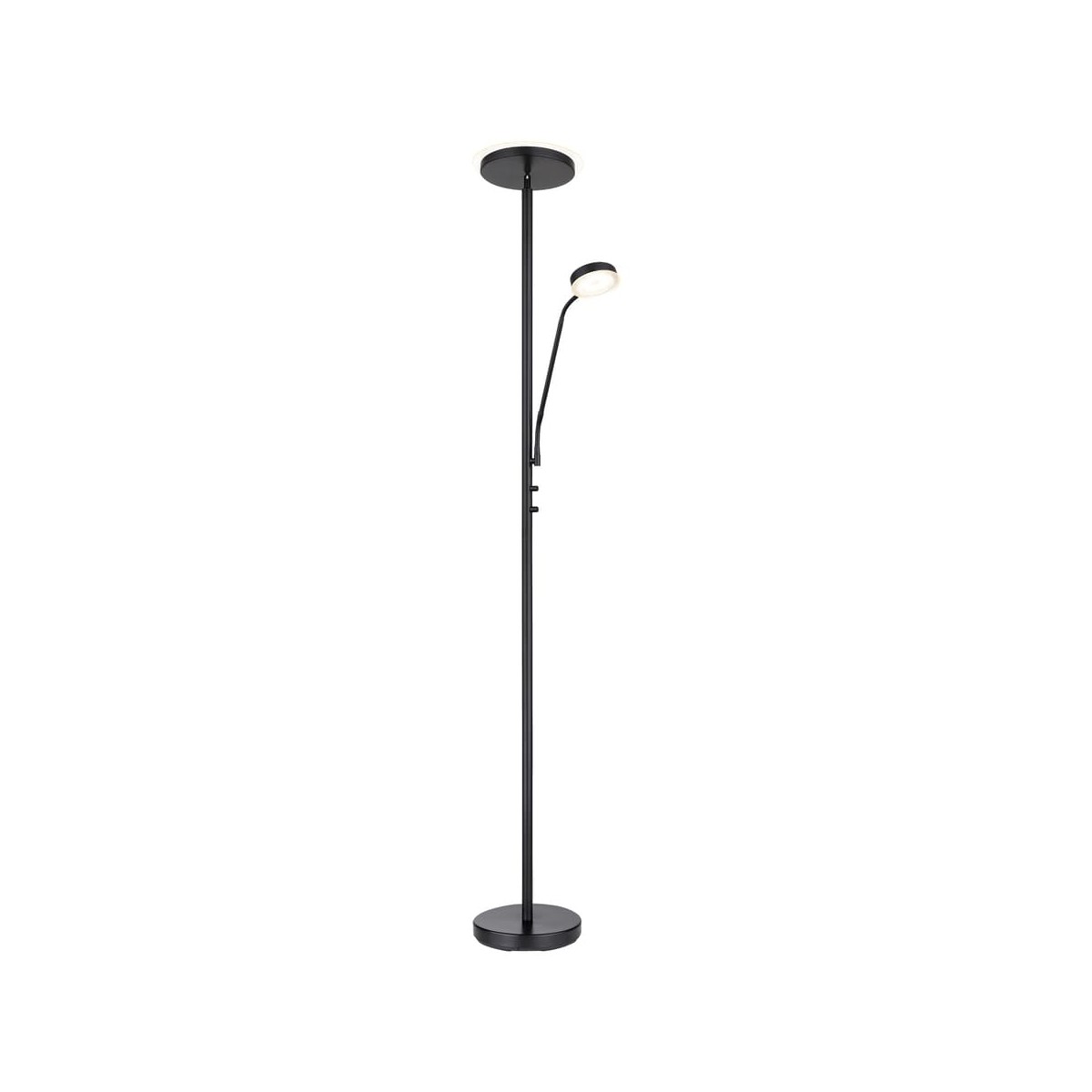 Teo Dimmable LED Floor Lamp 18.5W and Reading Light 4.5W Matt Black