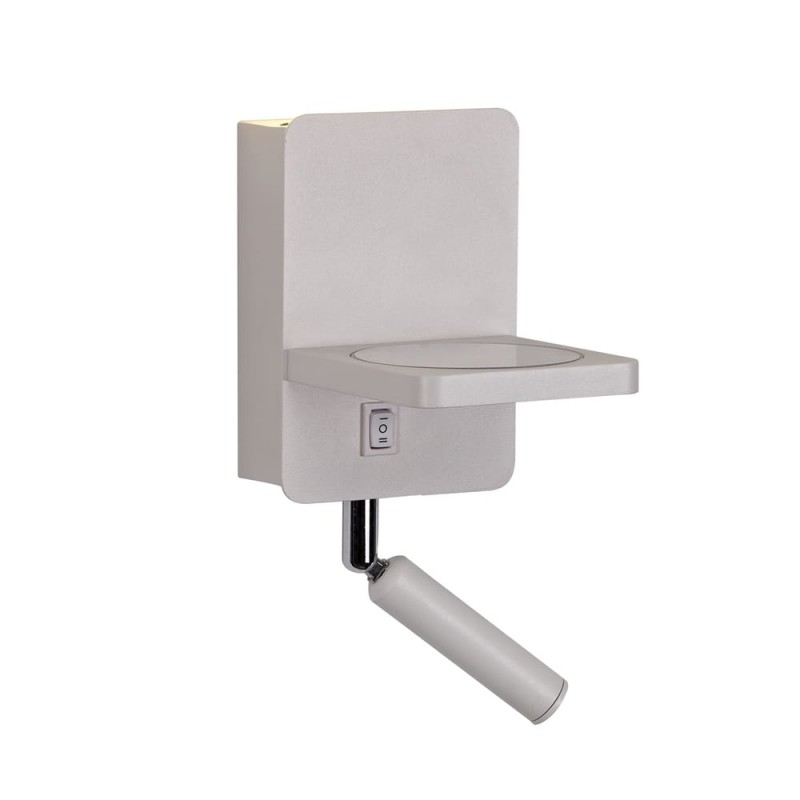 Aplique LED Rob 5W+3W USB y cargador wireless encendido