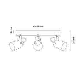 Cota Plafón Dera con tres focos