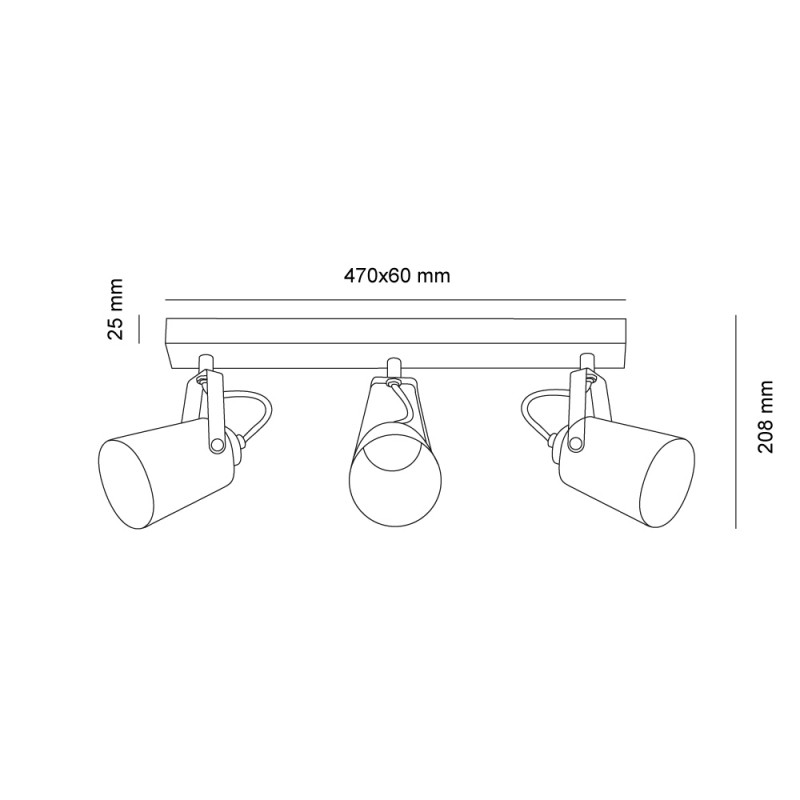 Cota Plafón Dera con tres focos
