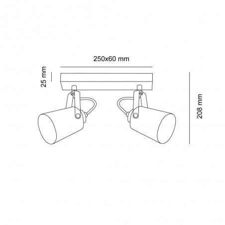 Cota Plafón Dera con dos focos