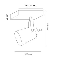 Cota Plafón Dera con un foco