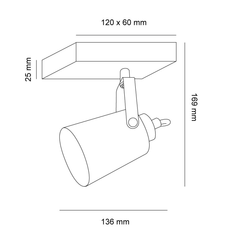 Cota Plafón Dera con un foco