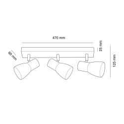 Cota del Plafón Lan con tres focos