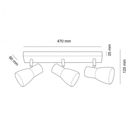 Cota del Plafón Lan con tres focos