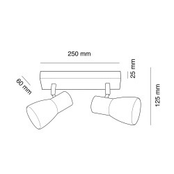 Cota Plafón Lan con dos focos