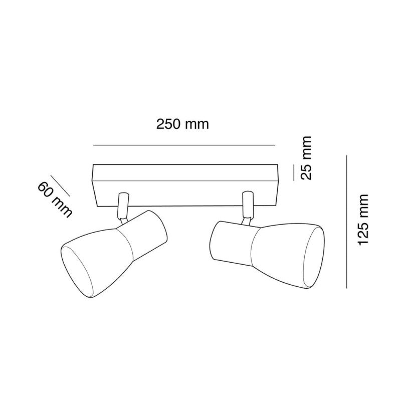 Cota Plafón Lan con dos focos