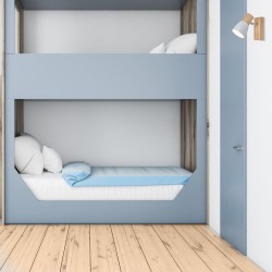 Plafón Lan con un foco instalado en pared de dormitorio