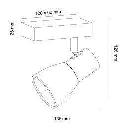 Cota Plafón Lan con un foco