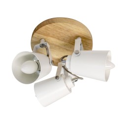 Plafón Dera redondo con tres focos apagado