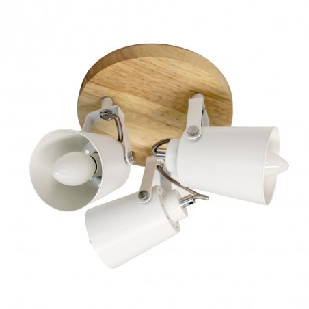 Plafón Dera redondo con tres focos apagado