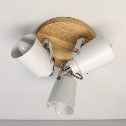 Plafón Dera redondo con tres focos con diferentes angulos y rotación de los puntos de luz