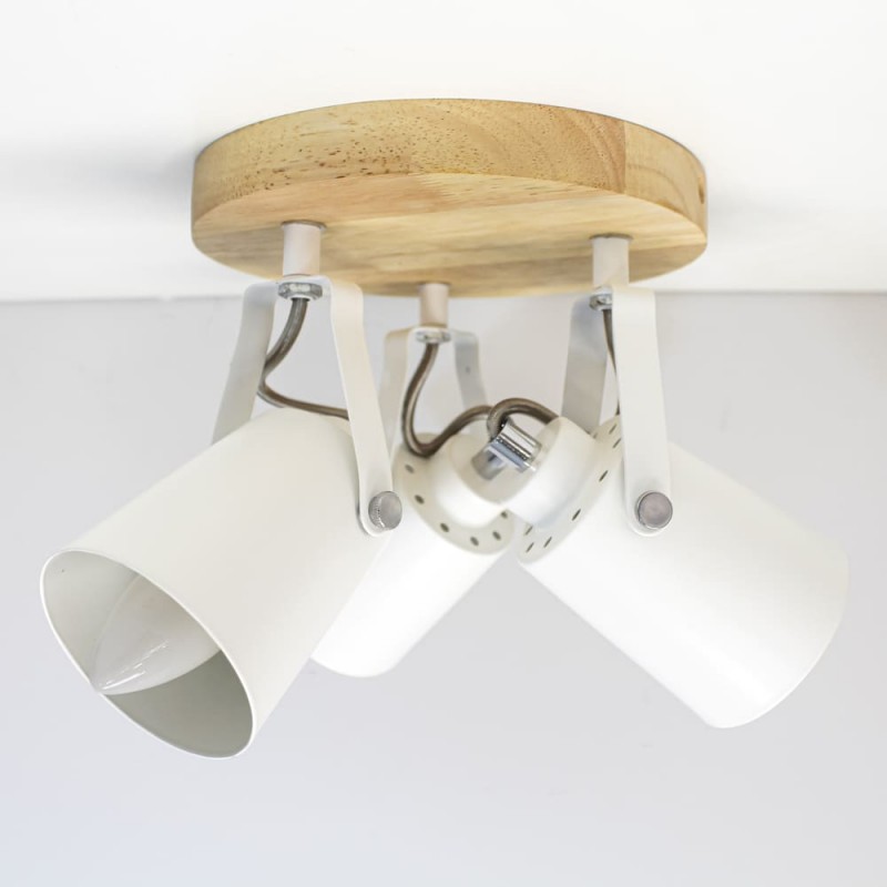 Plafón Dera redondo con tres focos instalado en techo