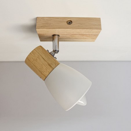 Plafón Lan con un foco visto de perfil, instalado en techo