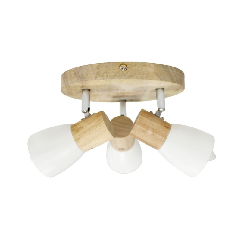 Plafón Lan redondo con tres focos visto de perfil