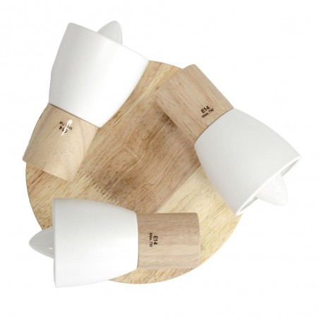 Plafón Lan redondo con tres focos vista cenital