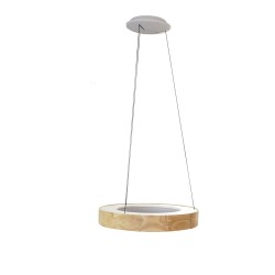 Lámpara de techo led Mad 28W madera natural vista de perfil