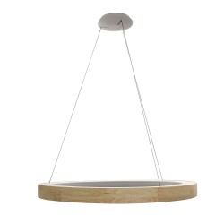 Lámpara de techo led Mad 56W madera natural vista de perfil