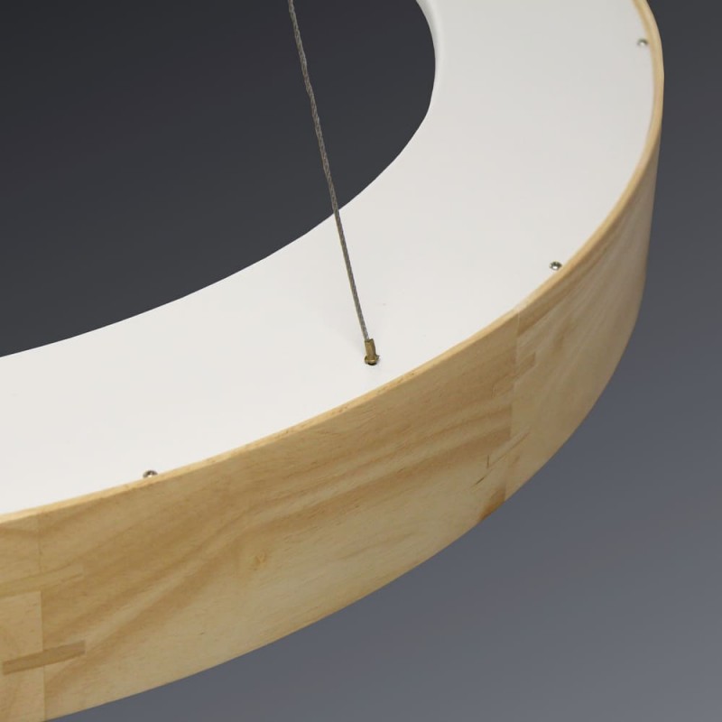 Lámpara de techo led Mad 56W madera natural vista desde arriba