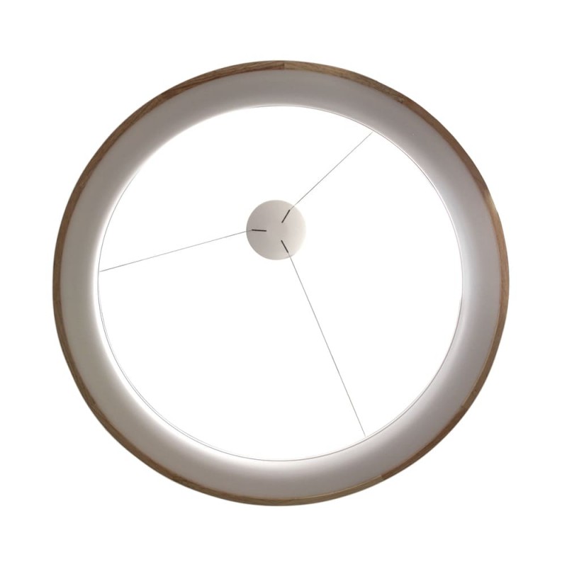 Lámpara de techo led Mad 56W madera natural vista cenital