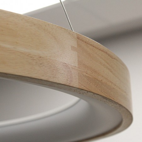 Detalle difusor Lámpara de techo led Mad 56W madera natural