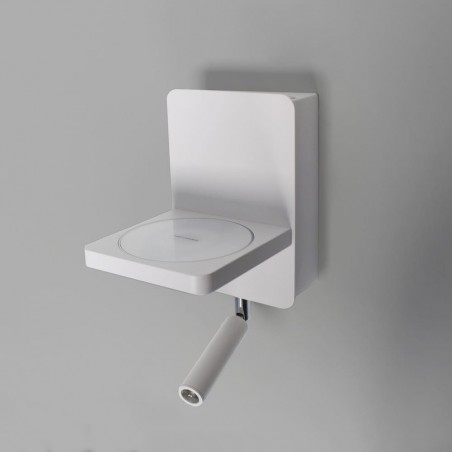 Aplique LED Rob 5W+3W USB y cargador wireless instalado