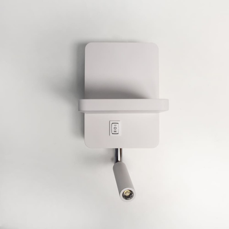 Aplique LED Rob 5W+3W USB y cargador wireless vista frontal