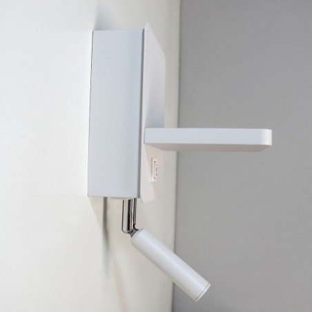 Aplique LED Rob 5W+3W USB y cargador wireless visto de perfil