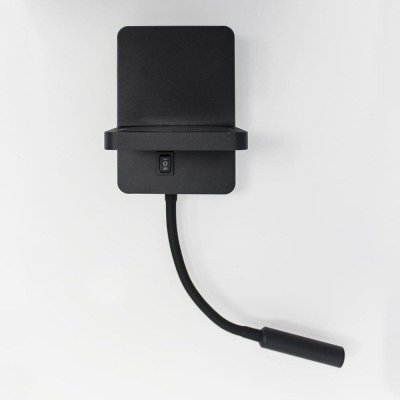 Aplique LED Rob2 5W+3W USB y cargador wireless visto de frente