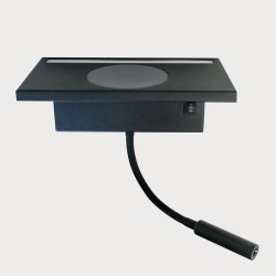 Aplique LED Rob2 5W+3W USB y cargador wireless