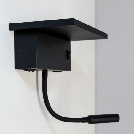 Aplique LED Rob2 5W+3W USB y cargador wireless visto de perfil