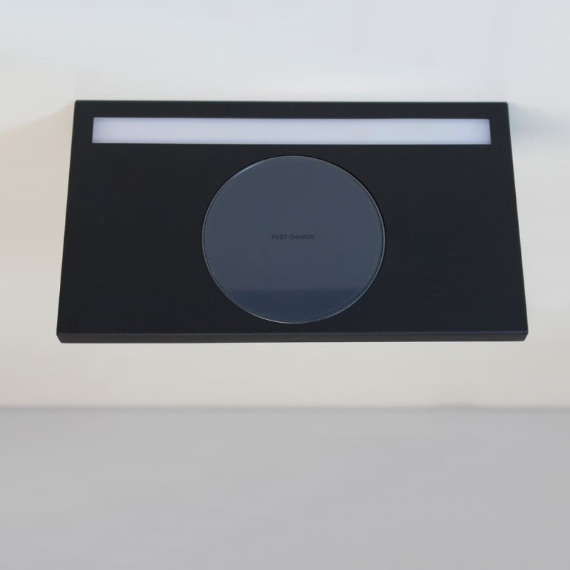 Aplique LED Rob2 5W+3W USB y cargador wireless vista cenital